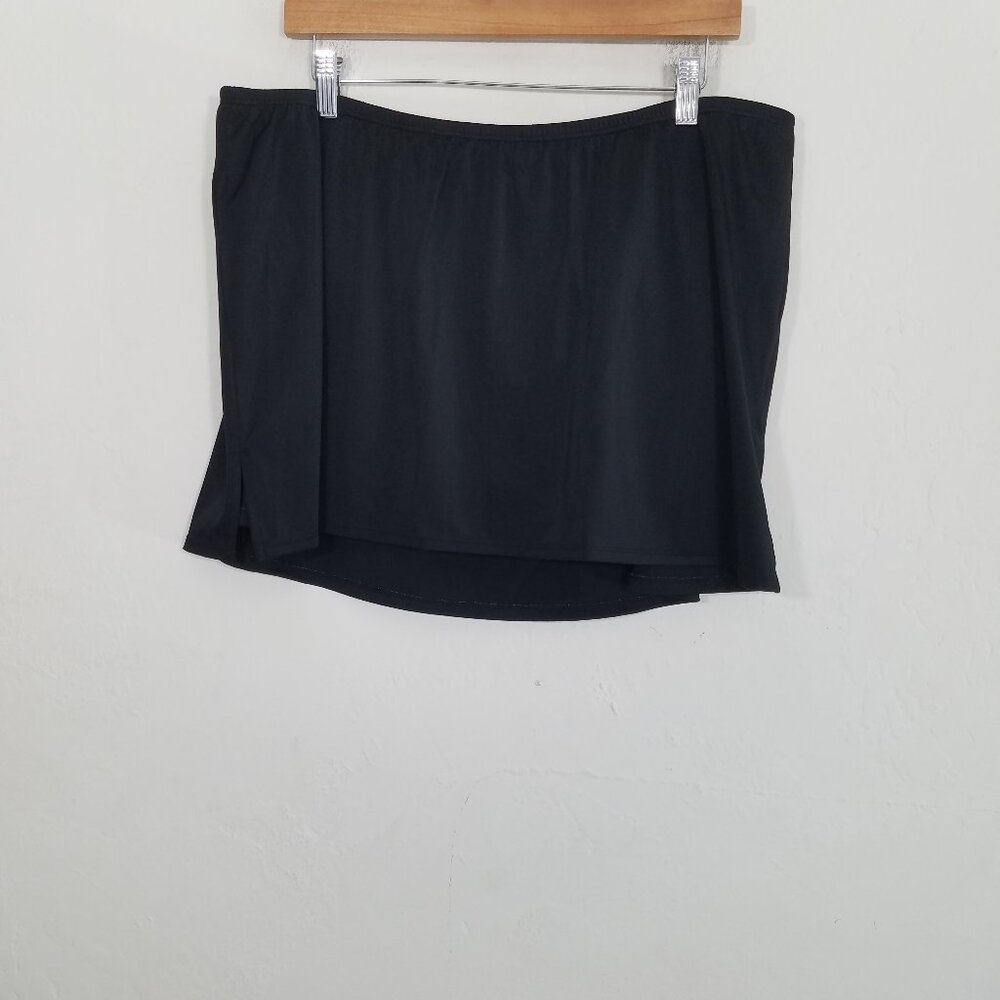 Swim By Cacique Skirt Bikini Bottom Black Stretch Size 16